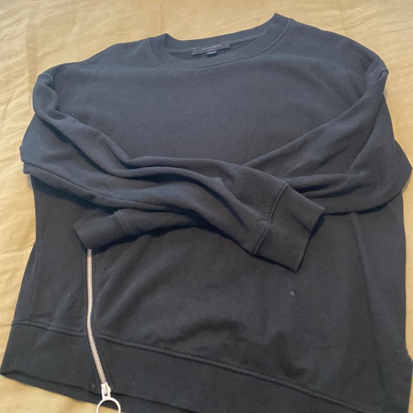 All Saints crew neck sweatshirt with bottom zipper - Picture 1 of 3